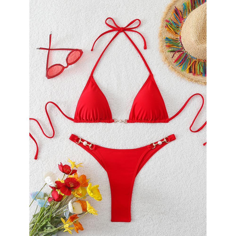 Sexy Bikini 2026 Women Chain Swimsuit Female Swimwear Thong Micro Bikinis Sets Two-piece Bathing Suit Swimming for Beach Wear L червоний
Sexy Bikini 2026 Women Chain Swimsuit Female Swimwear Thong Micro Bikinis Sets Two-piece Bathing Suit Swimming for Beach Wear L червоний
