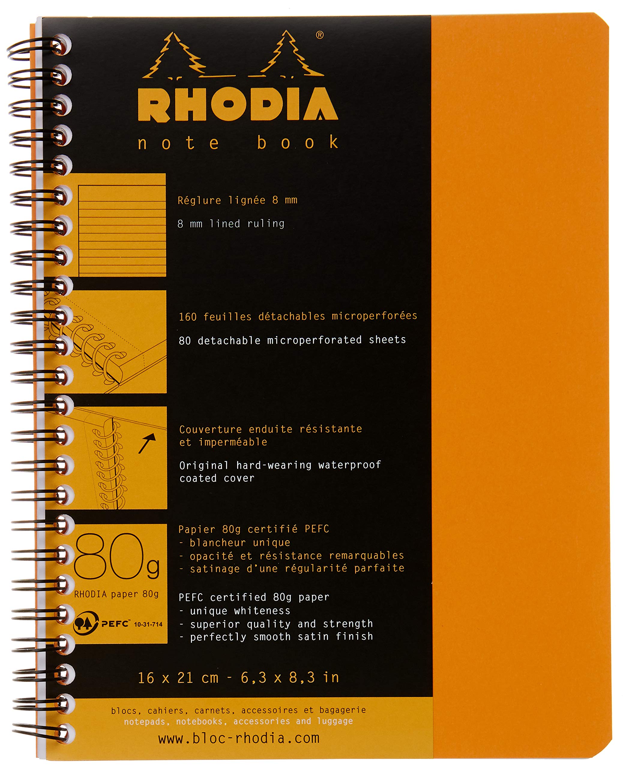 Блокнот Rhodia Double Ring A5 160 страниц Горизонтальная линованная обложка Перфорированный PEFE сертифицированный оранжевый RHODIA Classic cf193108 Водоотталкивающий
Блокнот Rhodia Double Ring A5 160 страниц Горизонтальная линованная обложка Перфорированный PEFE сертифицированный оранжевый RHODIA Classic cf193108 Водоотталкивающий