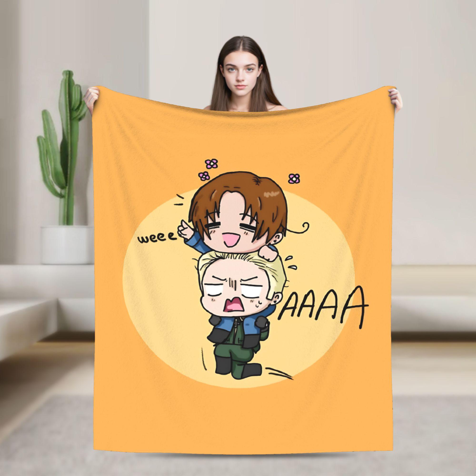 Hetalia Anime Cute Blanket Coral Fleece Plush Decoration Breathable Super Soft Throw Blanket for Sofa Bedroom Plush Thin Quilt 75cmx90cm
Hetalia Anime Cute Blanket Coral Fleece Plush Decoration Breathable Super Soft Throw Blanket for Sofa Bedroom Plush Thin Quilt 75cmx90cm