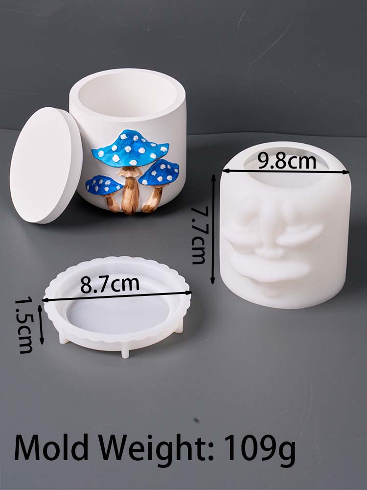 3D Relief Mushroom Candle Jar Silicone Mold DIY Cylindrical Jewelry Storage Box Making Kit Plaster Reisn Vase Molds Home Decor
3D Relief Mushroom Candle Jar Silicone Mold DIY Cylindrical Jewelry Storage Box Making Kit Plaster Reisn Vase Molds Home Decor