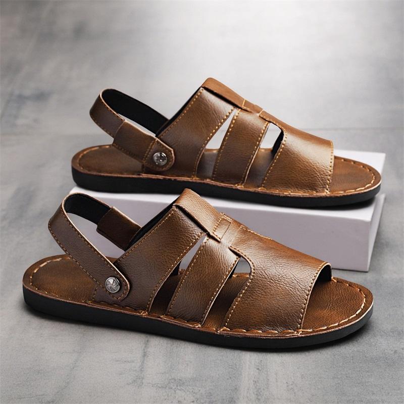 Men Handmade Simple Flats Sandals Summer Roman Sandals Retro Black Brown Leather Open Toe Beach Shoes Plus Size EU:48 коричневий
Men Handmade Simple Flats Sandals Summer Roman Sandals Retro Black Brown Leather Open Toe Beach Shoes Plus Size EU:48 коричневий