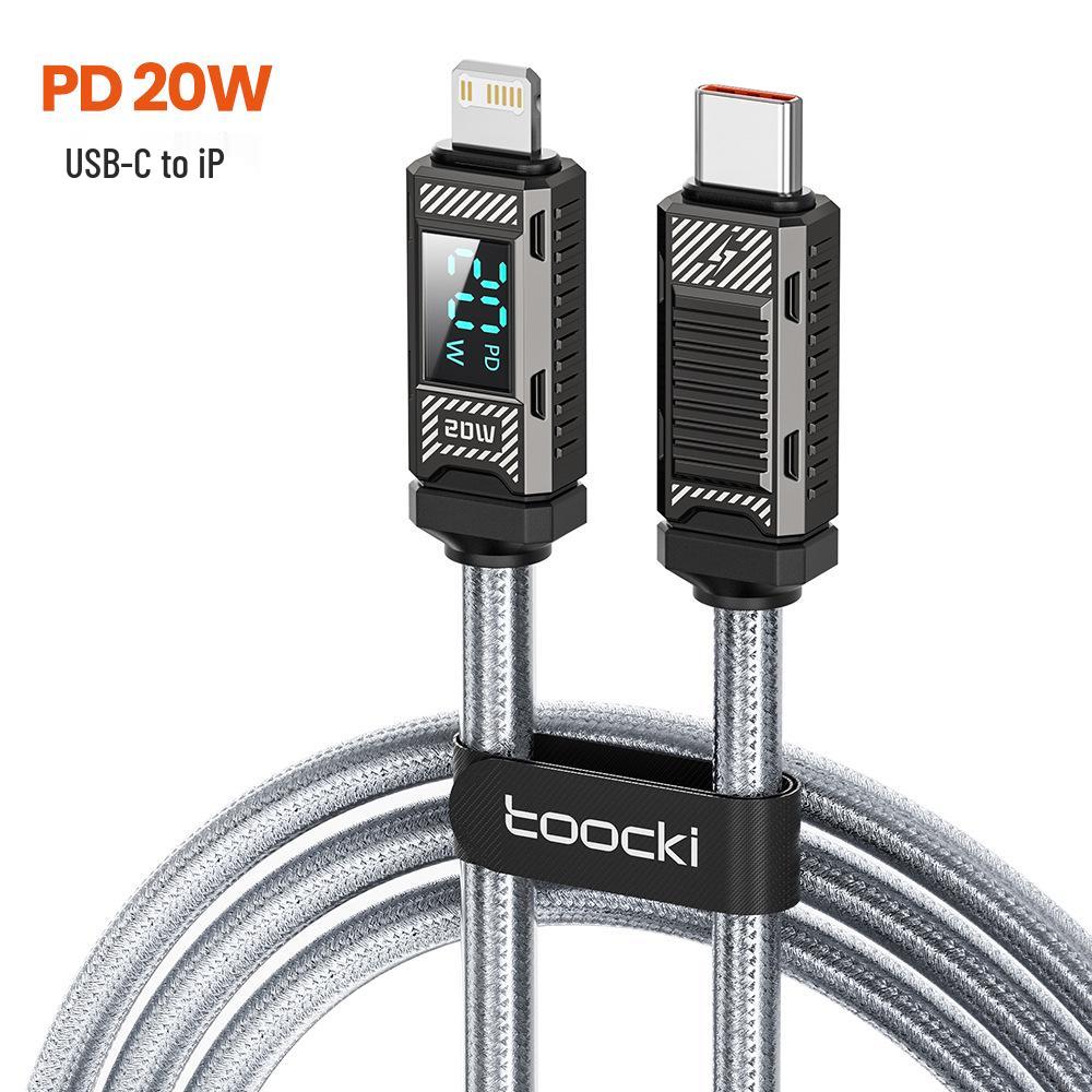 Toocki Zinc Alloy 20W Fast Charging Cable with Digital Display for Apple 14/13 Black Zinc Alloy Data Cable
Toocki Zinc Alloy 20W Fast Charging Cable with Digital Display for Apple 14/13 Black Zinc Alloy Data Cable