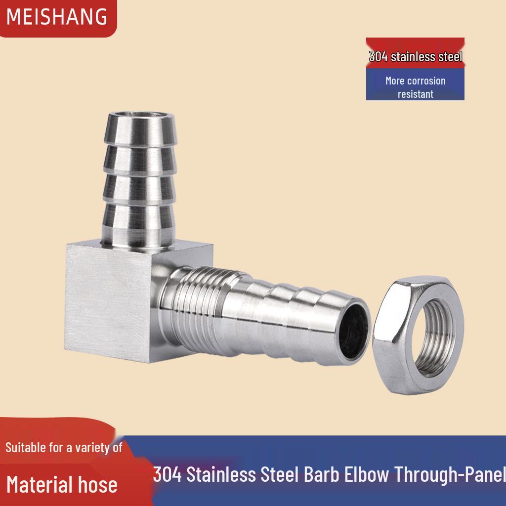 90° Barb Panel Elbow Connector for 304 Stainless Steel Rubber Hose 6mm Barb
90° Barb Panel Elbow Connector for 304 Stainless Steel Rubber Hose 6mm Barb