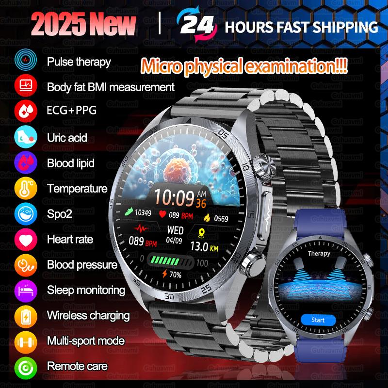 2025 New Pulse Physiotherapy Healthy Smart Watch Men Women ECG+PPG Blood Fat Uric Acid BMI Body Fat Health Monitor Smartwatches Black-Silicone
2025 New Pulse Physiotherapy Healthy Smart Watch Men Women ECG+PPG Blood Fat Uric Acid BMI Body Fat Health Monitor Smartwatches Black-Silicone