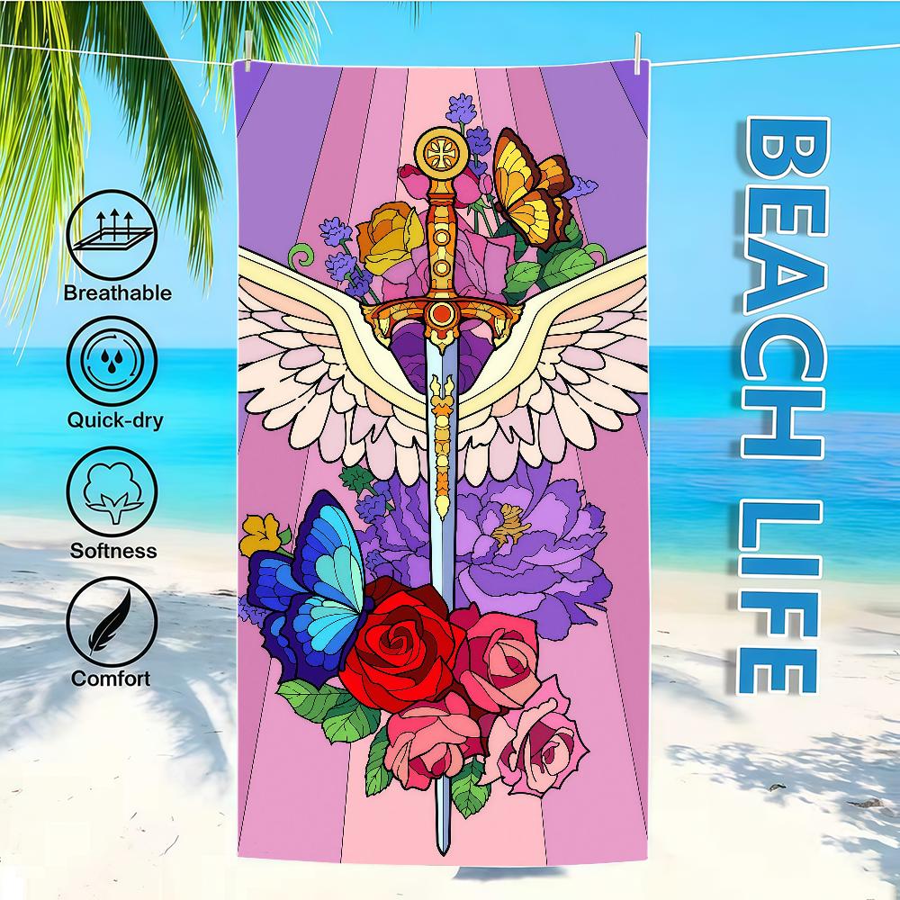 Towel Textile Bathrobe Beach Sword Winged Quick-Drying Lightweight Coloring Portable Camping Swim Pool Travel W40*H60(CM)
Towel Textile Bathrobe Beach Sword Winged Quick-Drying Lightweight Coloring Portable Camping Swim Pool Travel W40*H60(CM)