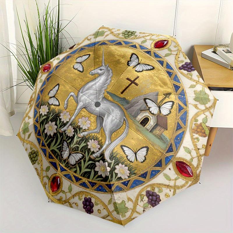 1pc Medieval Unicorn Tapestry Umbrella with Plastic Handle,Suitable for All Seasons Home Travel Outdoor UmbrellaB1701
1pc Medieval Unicorn Tapestry Umbrella with Plastic Handle,Suitable for All Seasons Home Travel Outdoor UmbrellaB1701