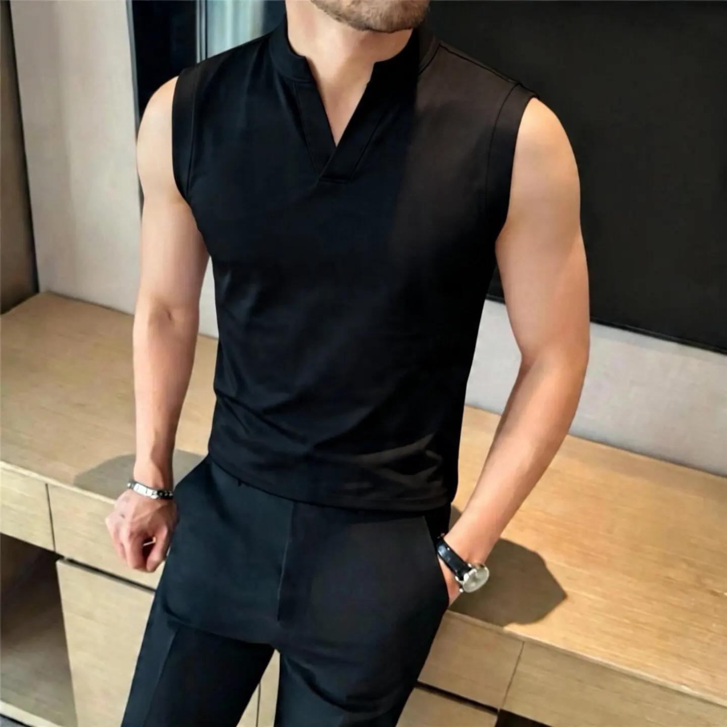 Summer Men s Chic V-Neck Tank Tops Solid Color Slim Fit Fashion Sleeveless Tshirt Men Cotton Youthful Vitality Breathable Vests 4XL чорний
Summer Men s Chic V-Neck Tank Tops Solid Color Slim Fit Fashion Sleeveless Tshirt Men Cotton Youthful Vitality Breathable Vests 4XL чорний