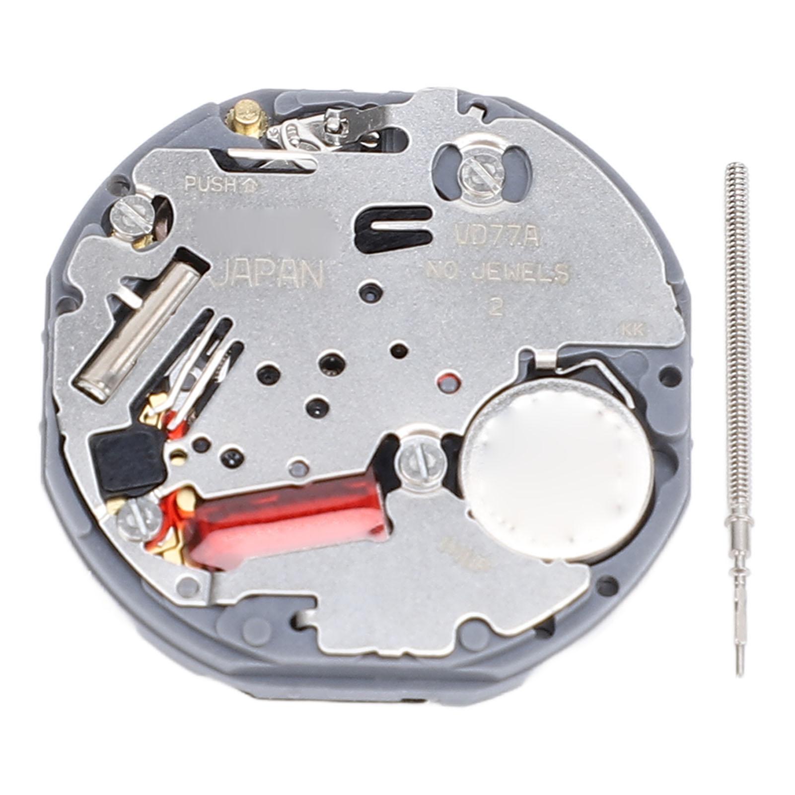 VD77A Кварцевый механизм с 2 стрелками, 24-часовой стрелкой, указателем недели и даты, механизм VD77 с электронными аксессуарами для часов
VD77A Кварцевый механизм с 2 стрелками, 24-часовой стрелкой, указателем недели и даты, механизм VD77 с электронными аксессуарами для часов