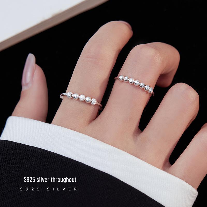 Banyan Tree S925 Silver Rotating Beaded Open Ring for Women - Unique Anti-Anxiety Design Adjustable
Banyan Tree S925 Silver Rotating Beaded Open Ring for Women - Unique Anti-Anxiety Design Adjustable