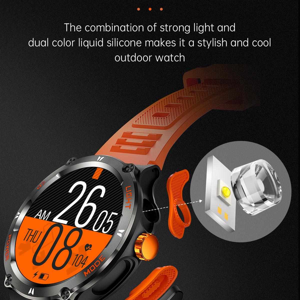 KT76 3ATM Waterproof Health Monitor 1.53-inch Bluetooth-compatible Smart Watch with Flashlight Red
KT76 3ATM Waterproof Health Monitor 1.53-inch Bluetooth-compatible Smart Watch with Flashlight Red