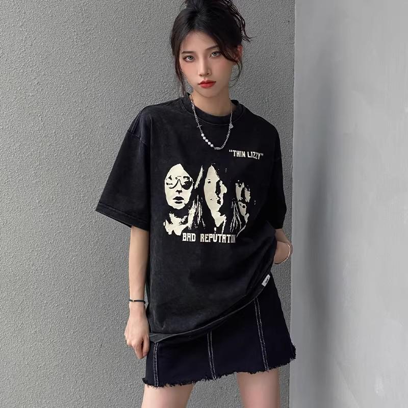 Women s Oversized Vintage Distressed Round Neck T-shirt - American Retro Short Sleeve Summer Trend XL промывают черный
Women s Oversized Vintage Distressed Round Neck T-shirt - American Retro Short Sleeve Summer Trend XL промывают черный