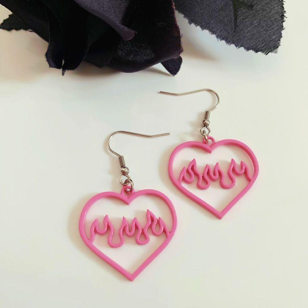 Hollow Out Love Flame Earrings Acrylic Black Pink Big Peach Earrings Funky Travelling Souvenir
Hollow Out Love Flame Earrings Acrylic Black Pink Big Peach Earrings Funky Travelling Souvenir