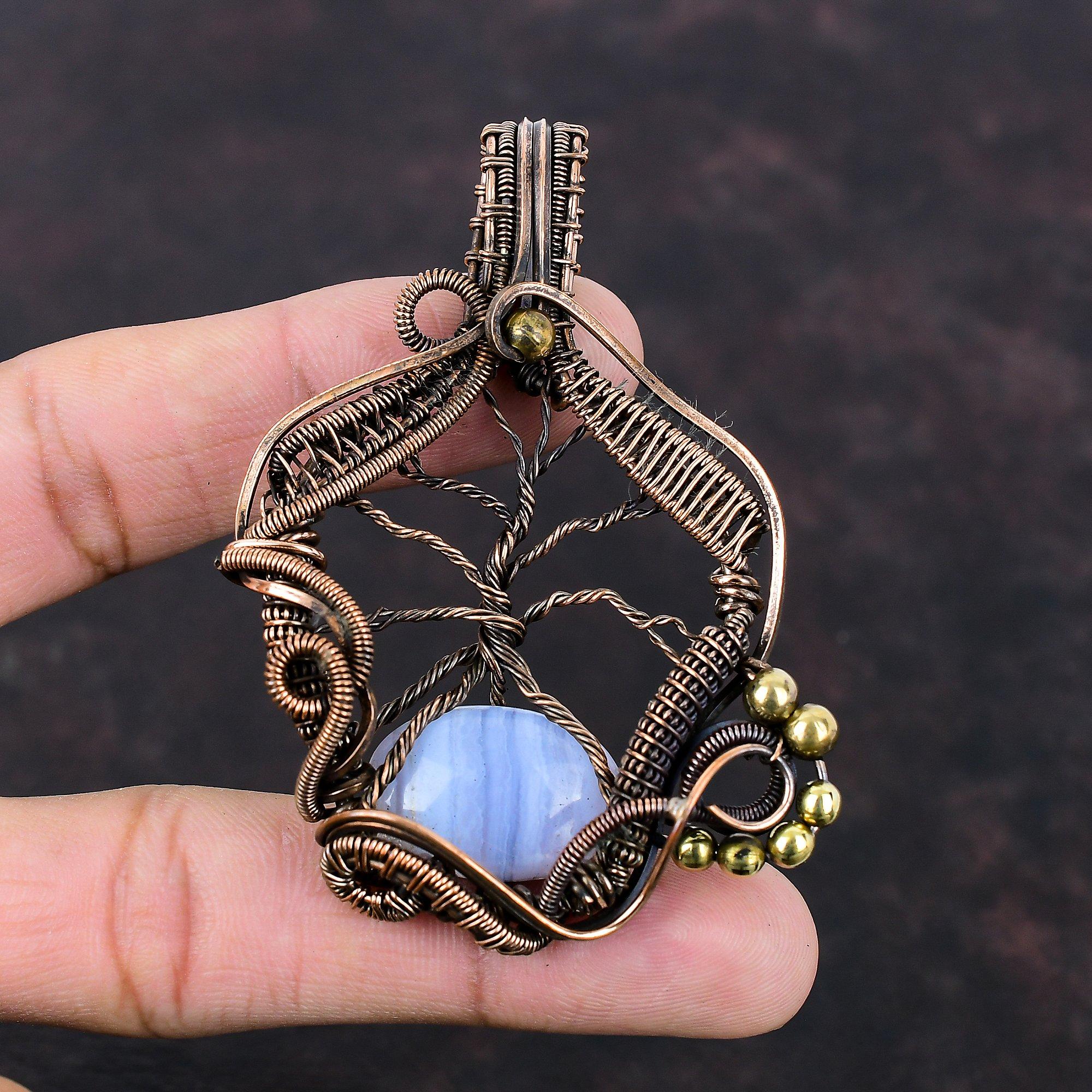 Tree Of Life Blue Lace Agate Pendant Copper Wire Wrapped Pendant Handmade Gemstone Pendant Copper Jewelry Gift For Mom Unique Design Pendant
Tree Of Life Blue Lace Agate Pendant Copper Wire Wrapped Pendant Handmade Gemstone Pendant Copper Jewelry Gift For Mom Unique Design Pendant