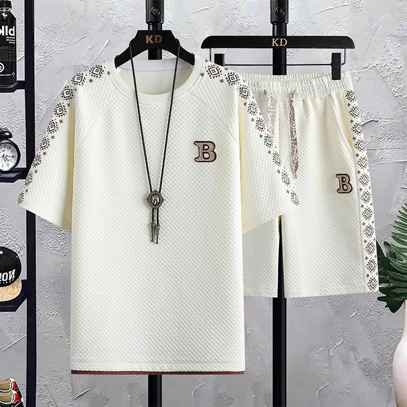 Летний повседневный спортивный костюм из ледяного шелка, мужской модный тонкий свободный костюм из двух частей с короткими рукавами и шортами XXXXL чёрный
Летний повседневный спортивный костюм из ледяного шелка, мужской модный тонкий свободный костюм из двух частей с короткими рукавами и шортами XXXXL чёрный