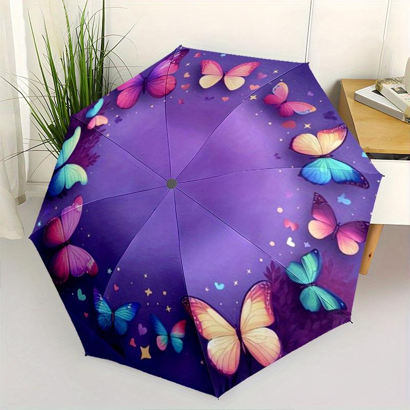 Butterfly, Inspirational Automatic Folding Umbrella 8 Ribs, Durable Iron Frame, Bright Color Pattern Compact Travel Umbrella, Suitable for
Butterfly, Inspirational Automatic Folding Umbrella 8 Ribs, Durable Iron Frame, Bright Color Pattern Compact Travel Umbrella, Suitable for