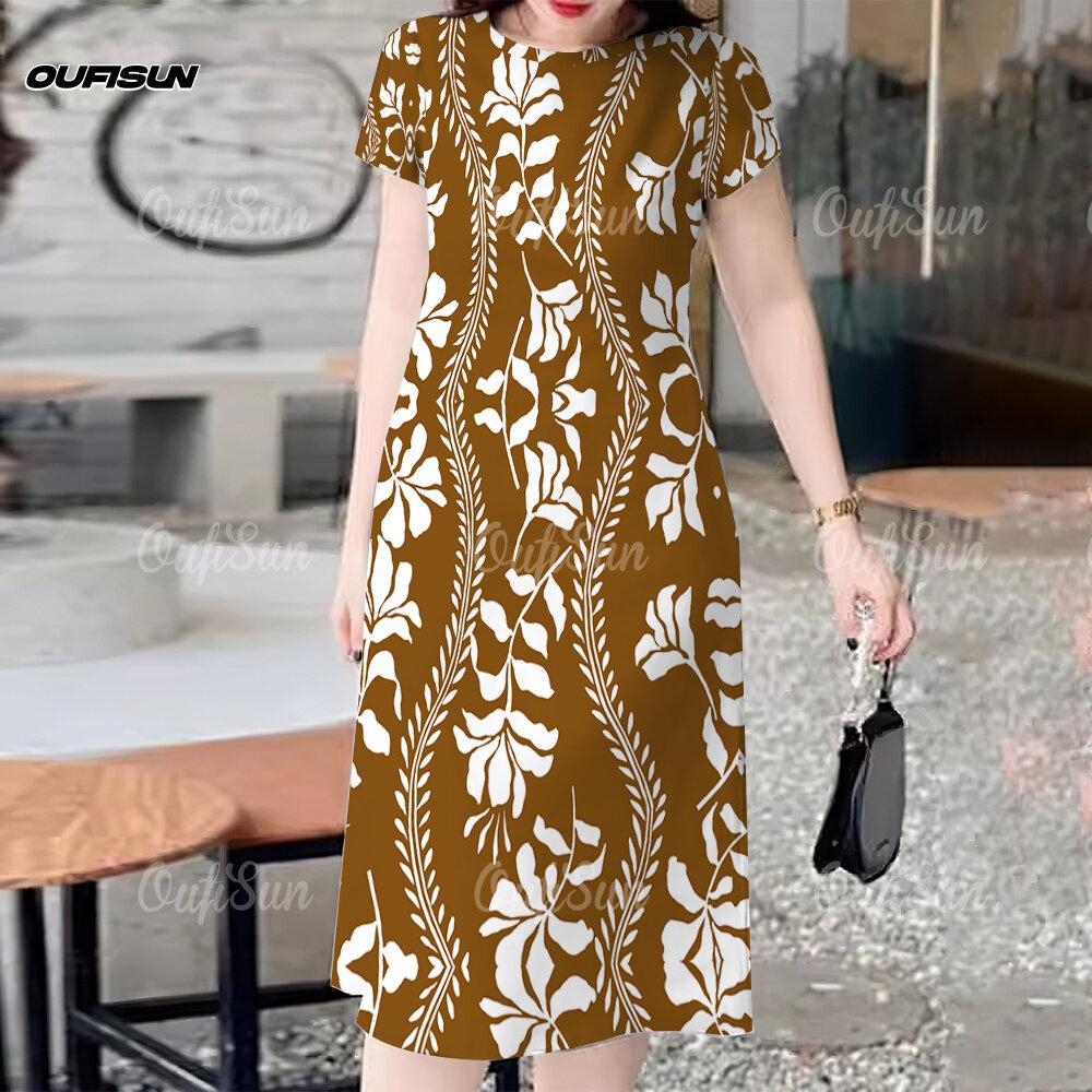 2025 New Round Neck Short-sleeved Dress Fashion All-match Ladies Clothing Leaf Pattern Printing Fresh and Elegant Style Dress 5XL
2025 New Round Neck Short-sleeved Dress Fashion All-match Ladies Clothing Leaf Pattern Printing Fresh and Elegant Style Dress 5XL