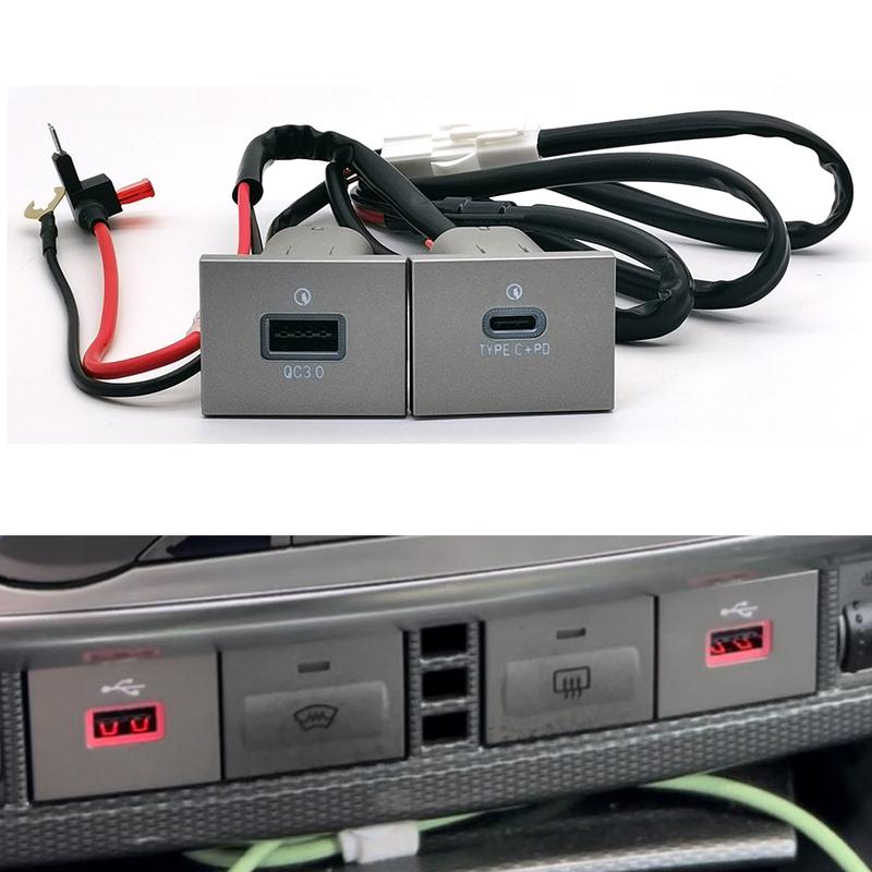 12V/24V Car Charger Socket Dual USB PD Type C Charging Power Adapter Quick Charger for Ford Focus 2 Mk2 2009 2010 2011
12V/24V Car Charger Socket Dual USB PD Type C Charging Power Adapter Quick Charger for Ford Focus 2 Mk2 2009 2010 2011