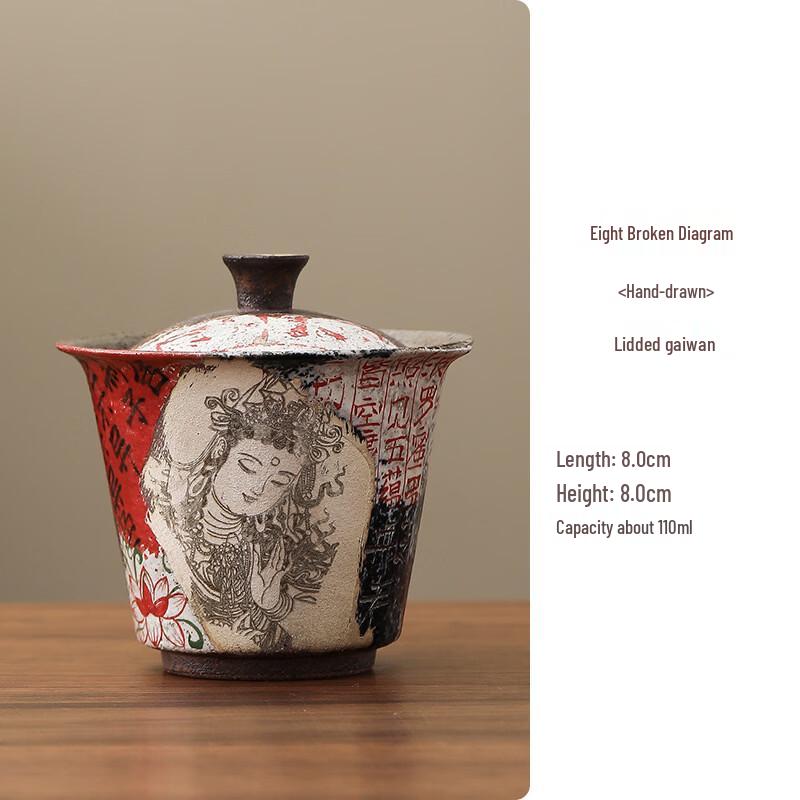 Retro Hand-painted Ceramic Gaiwan
Retro Hand-painted Ceramic Gaiwan