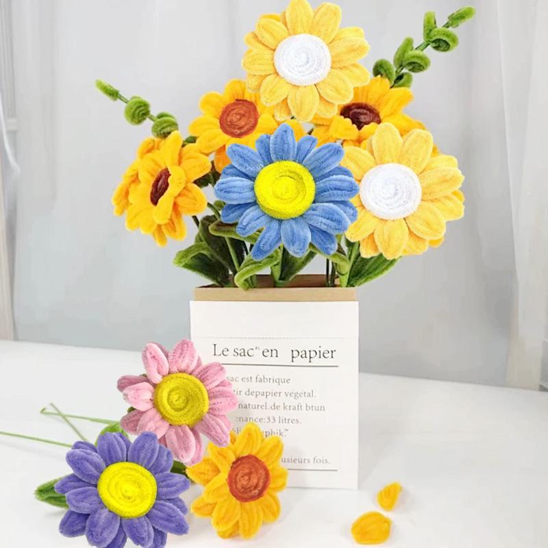 2Pcs Artificial Flowers Handmade Pipe Cleaner Home Decor Finished Flowers 35CM African Sunflower Bouquet Woven Flower
2Pcs Artificial Flowers Handmade Pipe Cleaner Home Decor Finished Flowers 35CM African Sunflower Bouquet Woven Flower