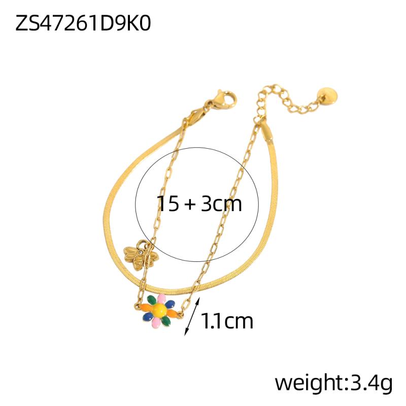 CARLIDANA Minimalist Daisy Enamel Pendant Layered Necklace Bracelet set With Colorful Oil Dripping Flower Snake Chain Women
CARLIDANA Minimalist Daisy Enamel Pendant Layered Necklace Bracelet set With Colorful Oil Dripping Flower Snake Chain Women