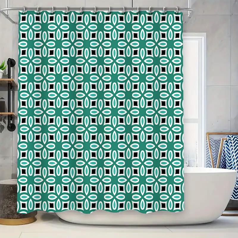 Green White Geometric Shower Curtain With Hook Set Waterproof Bathtub Decoration Customizable Size Home Bathroom Accessories W60H190(CM)-1 Pcs
Green White Geometric Shower Curtain With Hook Set Waterproof Bathtub Decoration Customizable Size Home Bathroom Accessories W60H190(CM)-1 Pcs