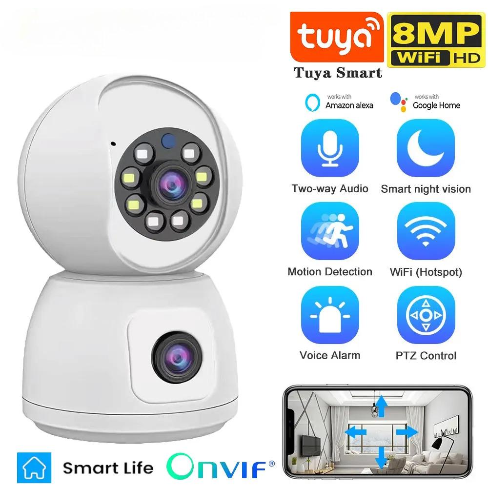 8MP Lens Tuya Wifi Indoor PTZ 4K HD Wireless Dual Screen Security Protection Camera Кольорове нічне відеоспостереження Cam NO SD Card
8MP Lens Tuya Wifi Indoor PTZ 4K HD Wireless Dual Screen Security Protection Camera Кольорове нічне відеоспостереження Cam NO SD Card