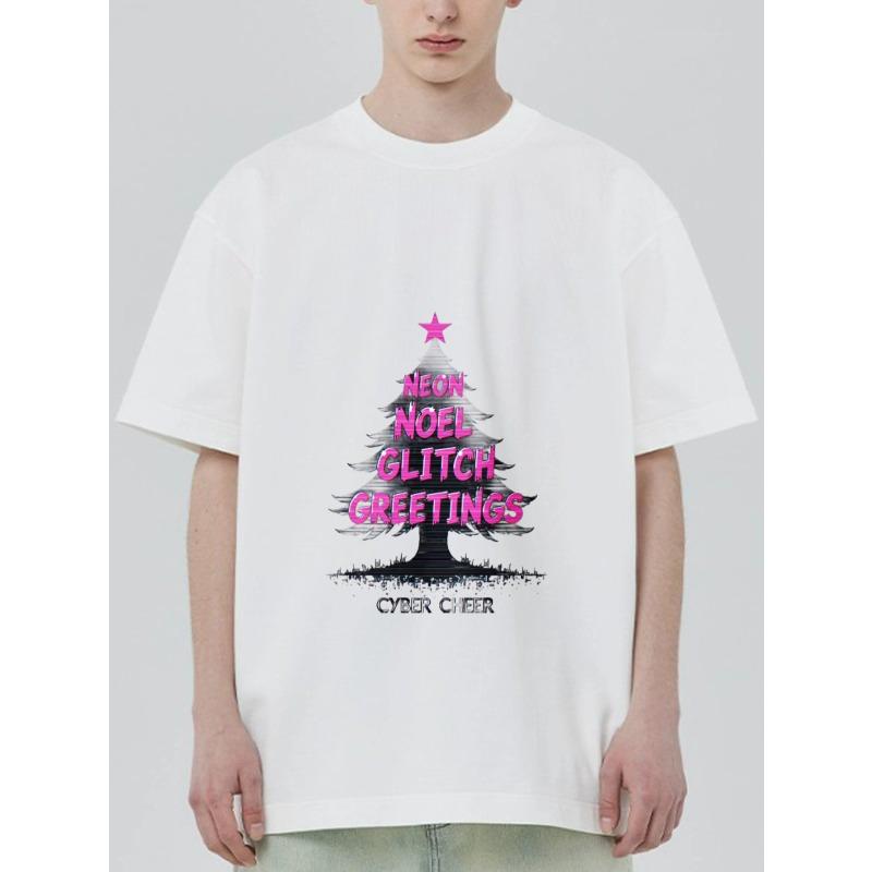 Neon Noel Glitch Greetings T Shirt Black Christmas Tree Graphic and Text Cyber Cheer Holiday Party Wear S білий
Neon Noel Glitch Greetings T Shirt Black Christmas Tree Graphic and Text Cyber Cheer Holiday Party Wear S білий