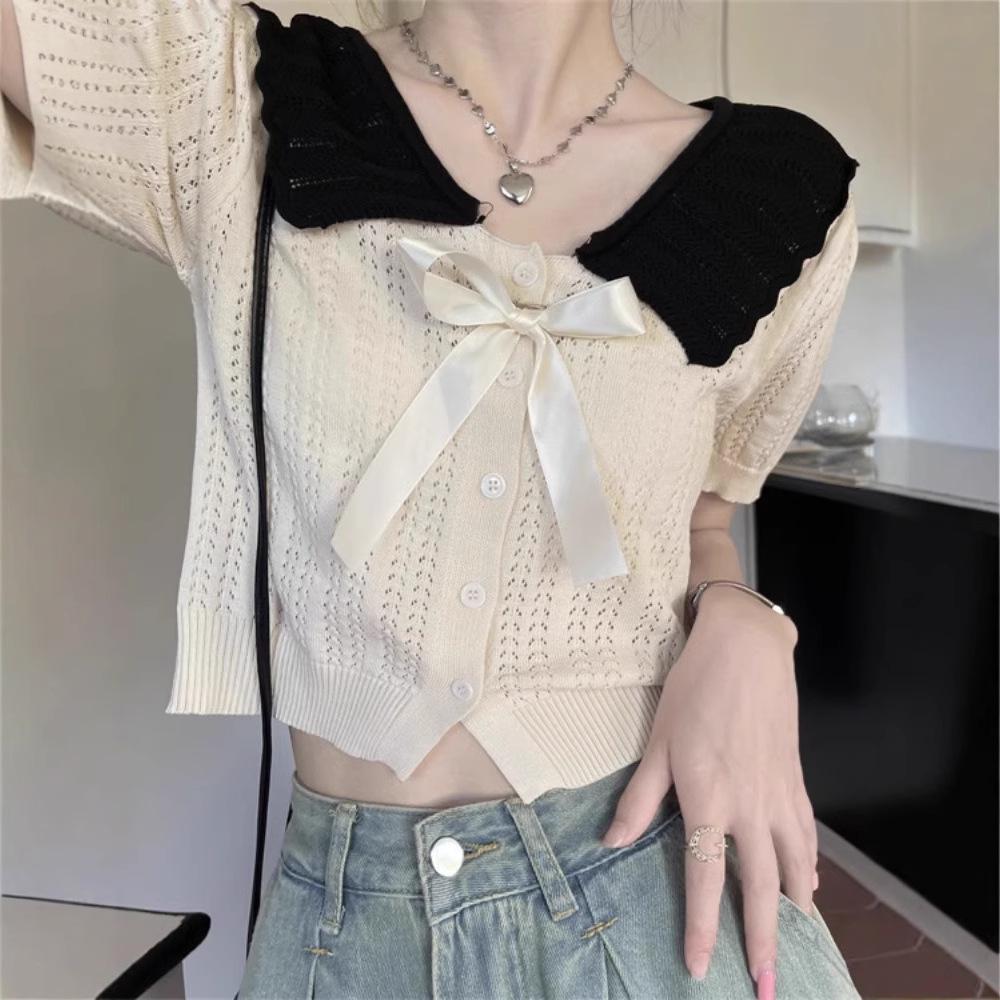 Women s Ice Silk Knitted Polo with Peter Pan Collar and Waist-cinching Short Sleeves One size (recommended for up to 125 jin)
Women s Ice Silk Knitted Polo with Peter Pan Collar and Waist-cinching Short Sleeves One size (recommended for up to 125 jin)
