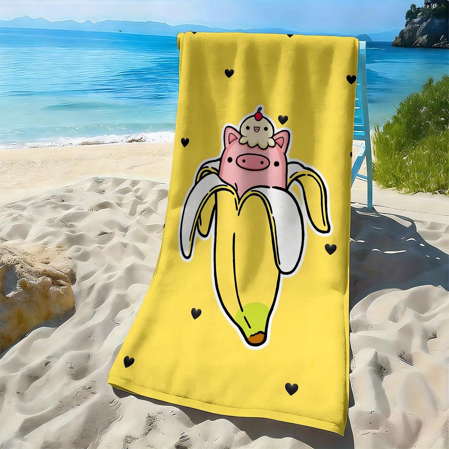 Cartoon pig with banana pattern polyester microfiber beach towel is highly absorbent, suitable for swimming and beach outings W40*H60(CM)
Cartoon pig with banana pattern polyester microfiber beach towel is highly absorbent, suitable for swimming and beach outings W40*H60(CM)
