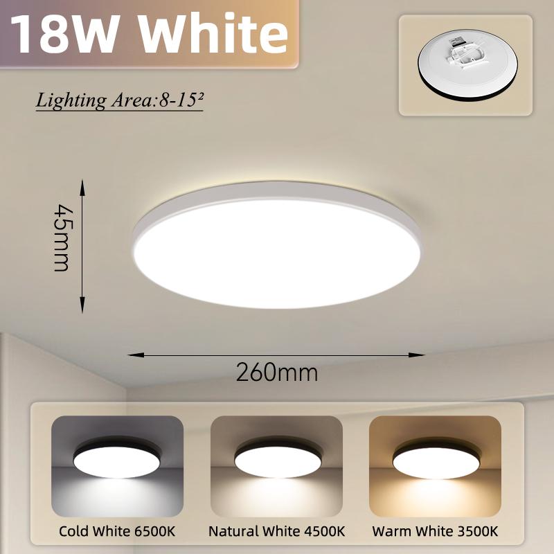Светодиодный потолочный светильник, современный потолочный светильник IP65, водонепроницаемый круглый, 30/18 Вт, внутреннее освещение для ванной комнаты, гостиной, кухни, балкона, 220 В Warm White
Светодиодный потолочный светильник, современный потолочный светильник IP65, водонепроницаемый круглый, 30/18 Вт, внутреннее освещение для ванной комнаты, гостиной, кухни, балкона, 220 В Warm White