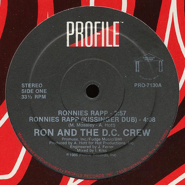12inch Record RON & THE D.C. CREW - Ronnies Rapp PRO7130 Profile Records 1986 US Rap & Hip-Hop/R&B Used
12inch Record RON & THE D.C. CREW - Ronnies Rapp PRO7130 Profile Records 1986 US Rap & Hip-Hop/R&B Used