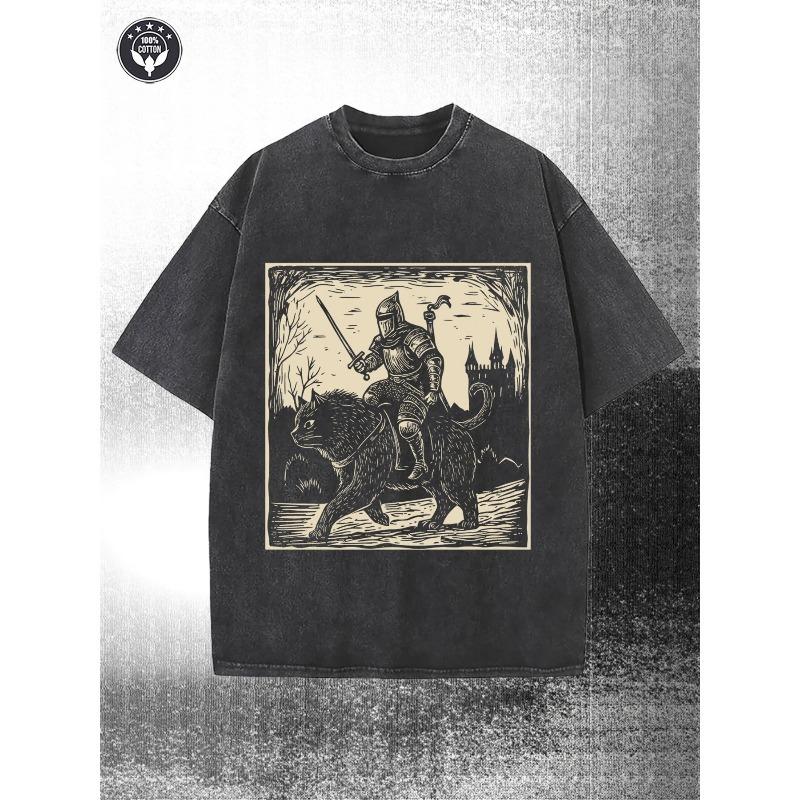 Washed, Hero Knight and Smart Black Cat Printed Men s Summer T-shirt, High-quality Printed Cotton Casual T-shirt, for Street and Outdoor Activities S чёрный
Washed, Hero Knight and Smart Black Cat Printed Men s Summer T-shirt, High-quality Printed Cotton Casual T-shirt, for Street and Outdoor Activities S чёрный