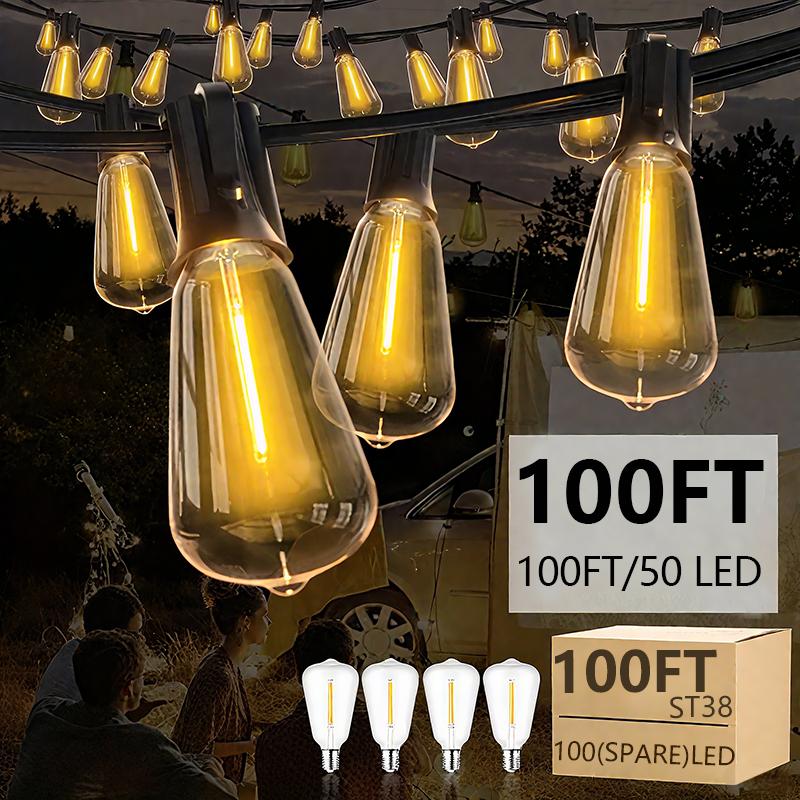 150FT LED Outdoor String Lights 2700K Outdoor Garden Light Suitable for terraces porches bars gardens
150FT LED Outdoor String Lights 2700K Outdoor Garden Light Suitable for terraces porches bars gardens