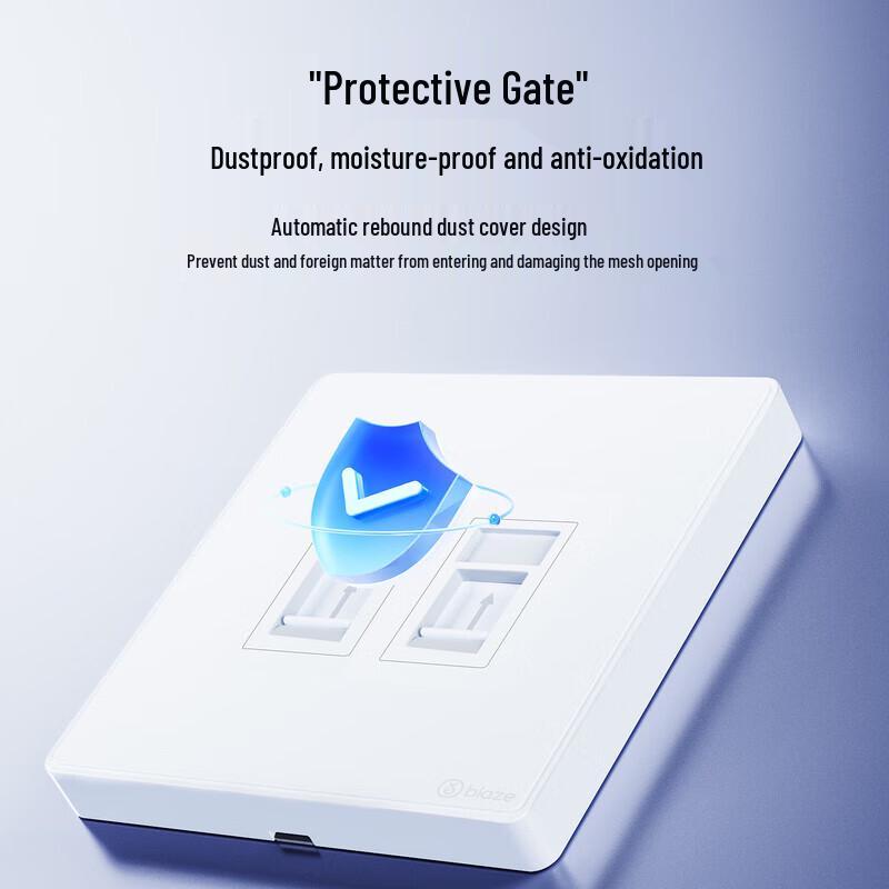 BIAZE Cat5e/6/7 Dual Port Network Wall Plate
BIAZE Cat5e/6/7 Dual Port Network Wall Plate