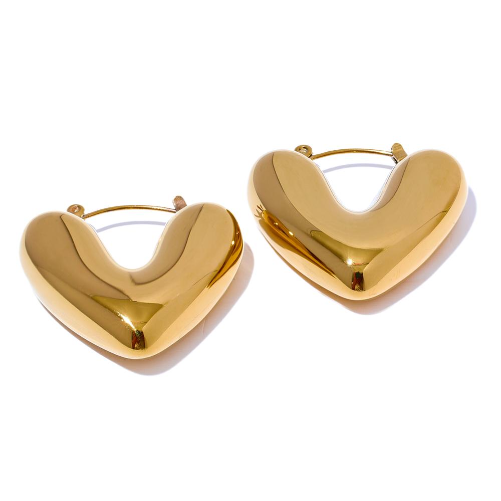 Yhpup Fat Fashion Stainless Steel Heart Chunky Hoop Earrings Charm Metal Texture Rust Proof Versatile Jewelry
Yhpup Fat Fashion Stainless Steel Heart Chunky Hoop Earrings Charm Metal Texture Rust Proof Versatile Jewelry