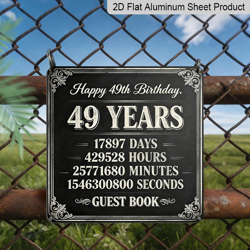 2D Flat, 1pc, Vintage Metal Aluminum Decorative Sign, Happy 49th Birthday - 49 Years Guest Book Sign, Retro Wall Decor for Living Room, Bedroom 20*20cm
2D Flat, 1pc, Vintage Metal Aluminum Decorative Sign, Happy 49th Birthday - 49 Years Guest Book Sign, Retro Wall Decor for Living Room, Bedroom 20*20cm