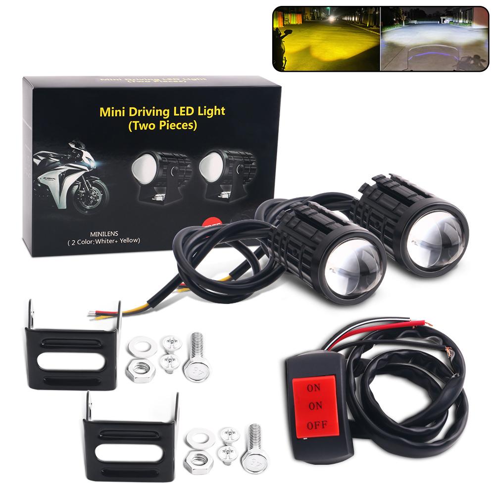 Motorcycle Mini DRL Driving Lights Dual Color For Headlight Auxiliary Spotlight Lamp ATV Scooter Moto Fog Light Accessories 12V White yellow
Motorcycle Mini DRL Driving Lights Dual Color For Headlight Auxiliary Spotlight Lamp ATV Scooter Moto Fog Light Accessories 12V White yellow