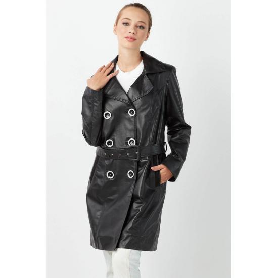 Женские куртки из натуральной кожи Ester Women Black Coat Regular Fit 
Женские куртки из натуральной кожи Ester Women Black Coat Regular Fit