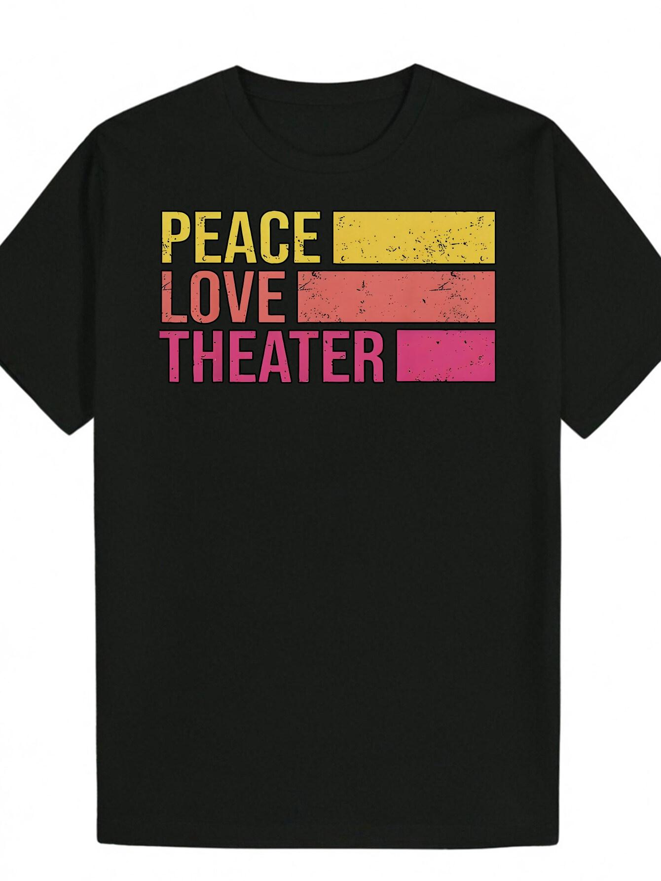 Black Graphic T-shirt - Bold PEACE LOVE THEATRE Vertical Lettering - Lightweight Polyester Casual Summer Tee for Theater Events XXL
Black Graphic T-shirt - Bold PEACE LOVE THEATRE Vertical Lettering - Lightweight Polyester Casual Summer Tee for Theater Events XXL