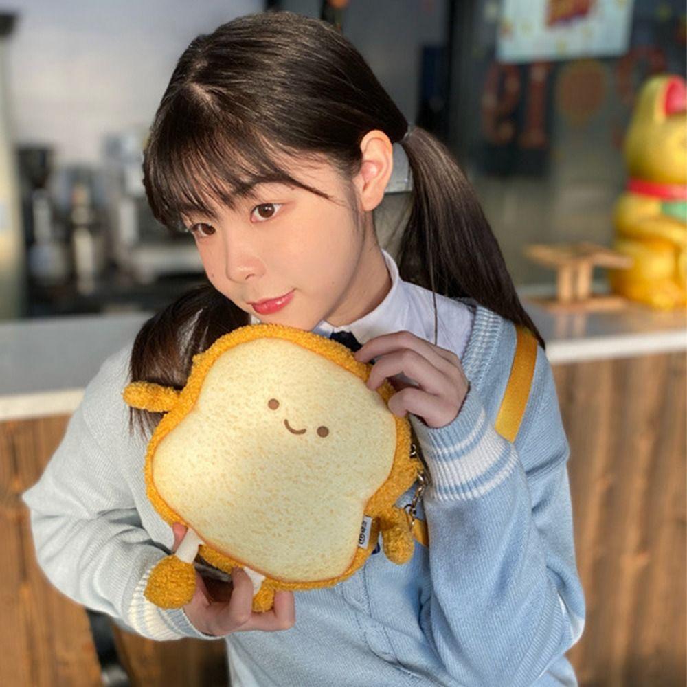 Plush Toast Bread Crossbody Bag Portable Cartoon Shoulder Bag Cute Expression Phone Wallet Women Happy
Plush Toast Bread Crossbody Bag Portable Cartoon Shoulder Bag Cute Expression Phone Wallet Women Happy