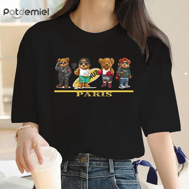 Women s Four Bears Printed Short-sleeved T-shirt Y2K Cotton Round Neck Summer Fashion New Fashion Casual XXXXL
Women s Four Bears Printed Short-sleeved T-shirt Y2K Cotton Round Neck Summer Fashion New Fashion Casual XXXXL