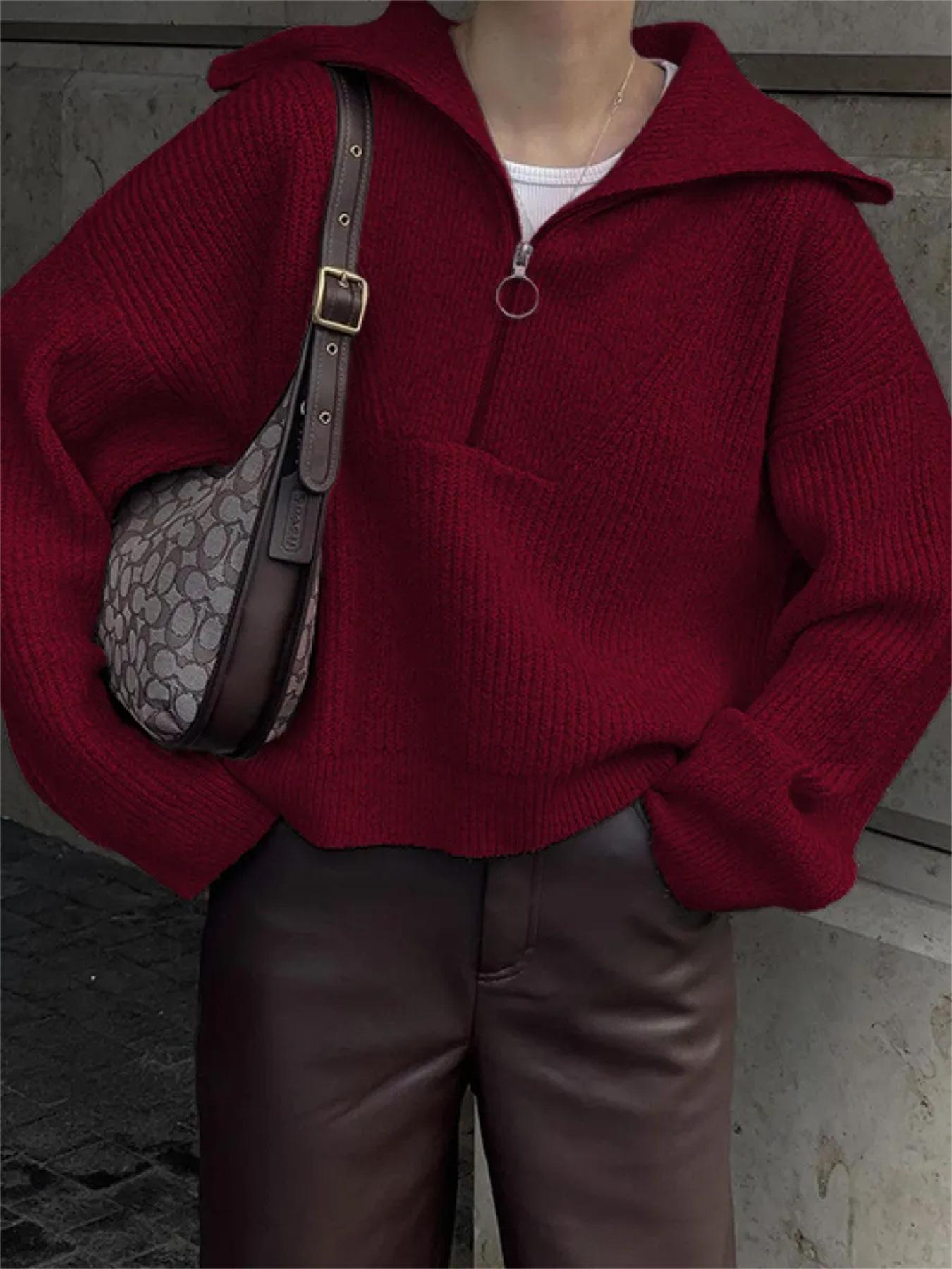 Winter Retro Long Sleeved Top Loose V-neck Pullover Women s Knitted Sweater One Size красный
Winter Retro Long Sleeved Top Loose V-neck Pullover Women s Knitted Sweater One Size красный