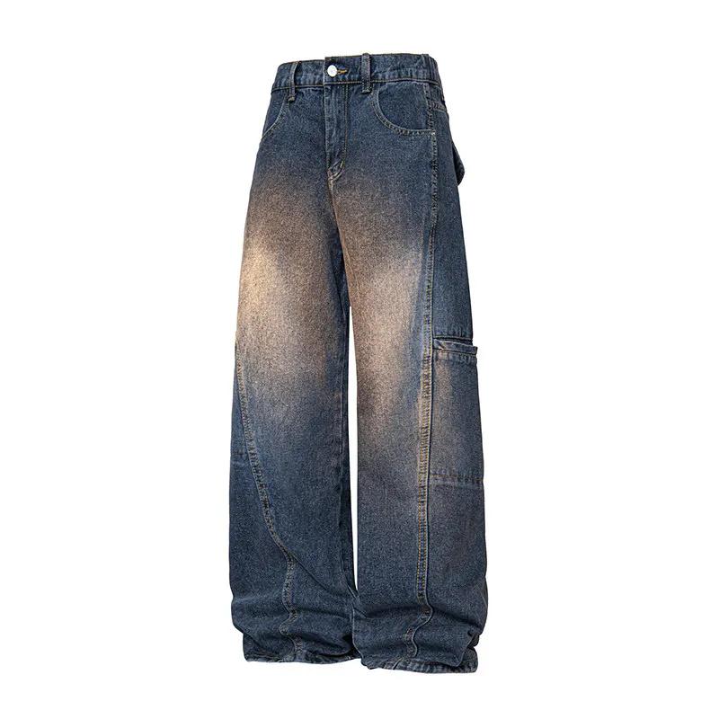 2026 Men Retro Washed Denim Pants Men Spring High Street Loose Wide Leg Pants Male Splicing Casual Workwear Trousers XL темно-синього кольору
2026 Men Retro Washed Denim Pants Men Spring High Street Loose Wide Leg Pants Male Splicing Casual Workwear Trousers XL темно-синього кольору