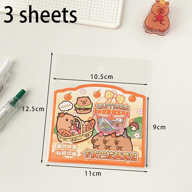 3 листа прозрачных наклеек Kawaii Anime Capybara, мультяшные водонепроницаемые наклейки Capybara Diy Handbook, украшения для детей, подарки
3 листа прозрачных наклеек Kawaii Anime Capybara, мультяшные водонепроницаемые наклейки Capybara Diy Handbook, украшения для детей, подарки