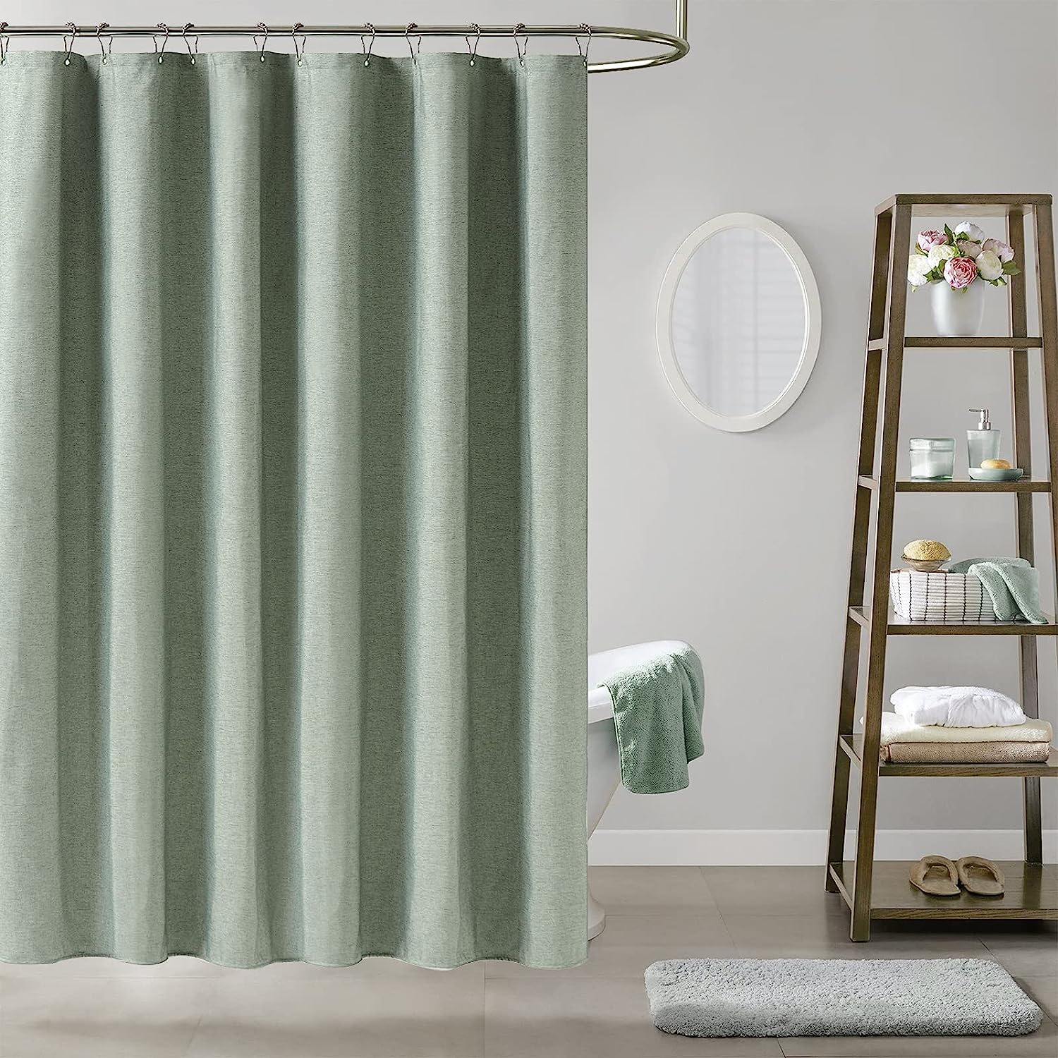Luxury Linen Shower Curtain with Silver Metal Hooks Bathroom Waterproof Thick Fabric Bath Curtains Bathtub Large Bathing Cover W80xH180cm
Luxury Linen Shower Curtain with Silver Metal Hooks Bathroom Waterproof Thick Fabric Bath Curtains Bathtub Large Bathing Cover W80xH180cm