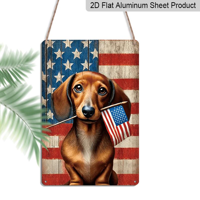 2D Flat Patriotic Dachshund Metal Sign, 4th of July Dog Holding American Flag, 8×12 Inch Aluminum Wall Art, Rustic USA Flag Background Design 20*30cm
2D Flat Patriotic Dachshund Metal Sign, 4th of July Dog Holding American Flag, 8×12 Inch Aluminum Wall Art, Rustic USA Flag Background Design 20*30cm