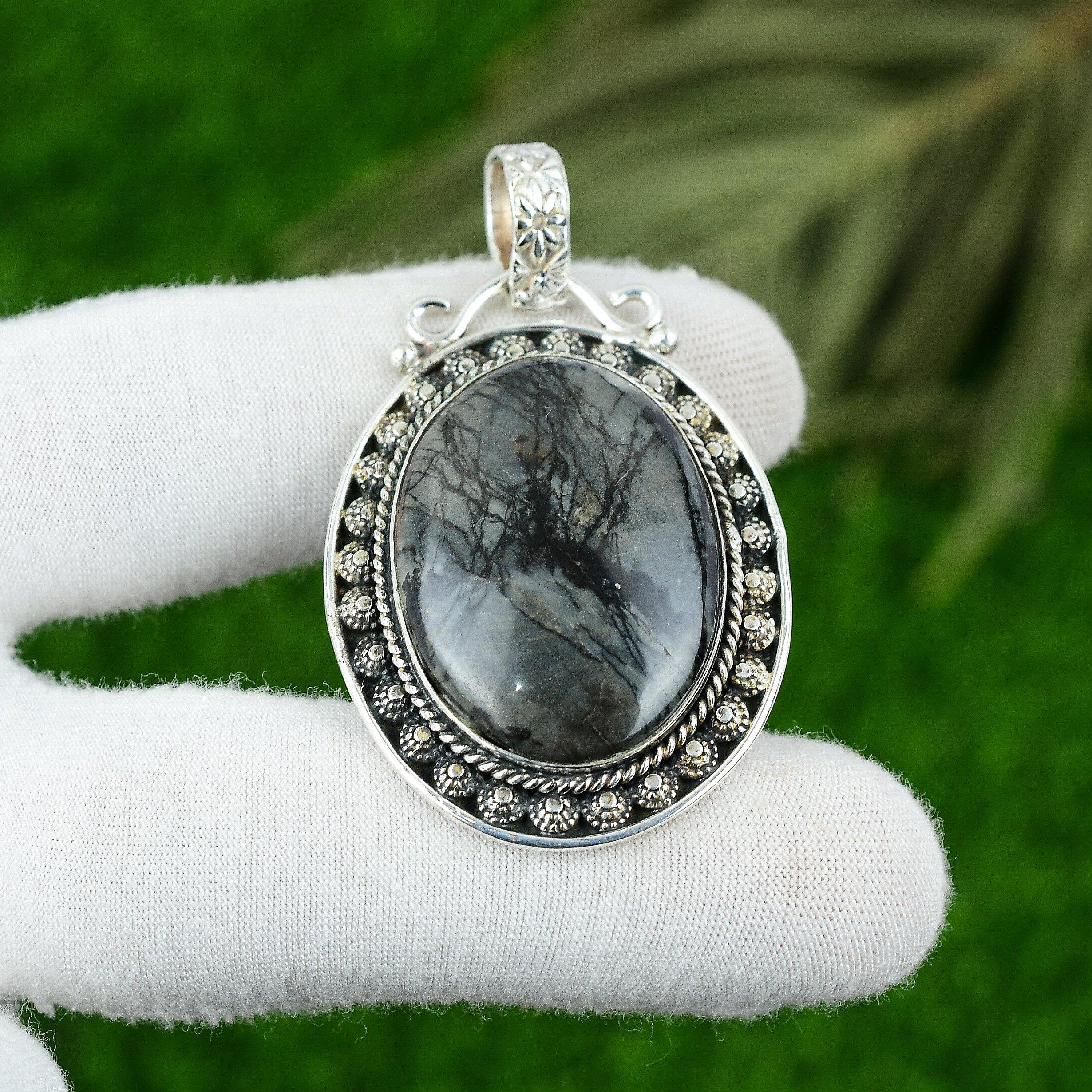 925 Sterling Silver Oval Picasso Jasper Stone Bezel Wife Wedding Pendant Jewelry
925 Sterling Silver Oval Picasso Jasper Stone Bezel Wife Wedding Pendant Jewelry