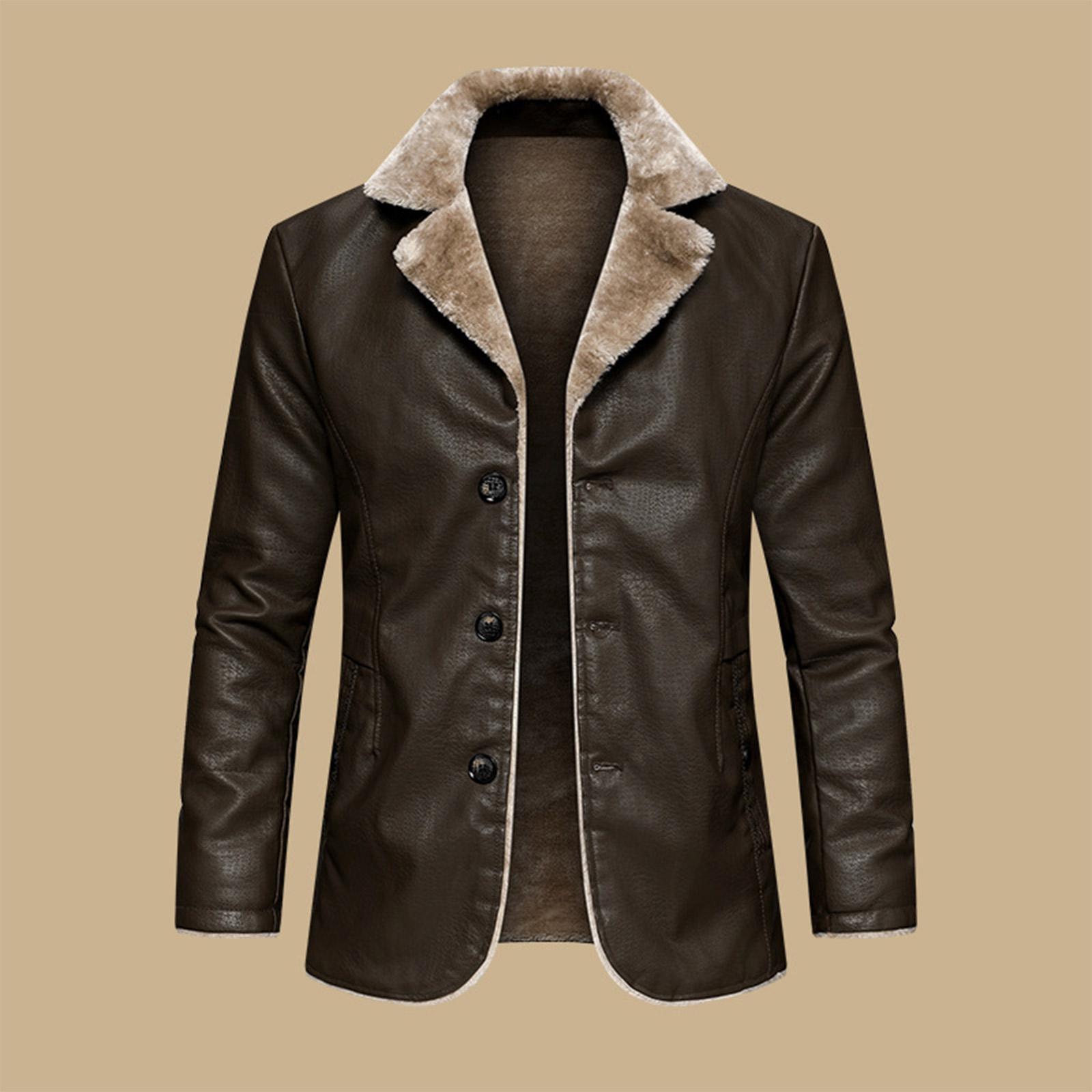 Мужская кожаная деловая куртка с плюшевым бархатом и большим лацканом, кожаная куртка-костюм M коричневый
Мужская кожаная деловая куртка с плюшевым бархатом и большим лацканом, кожаная куртка-костюм M коричневый