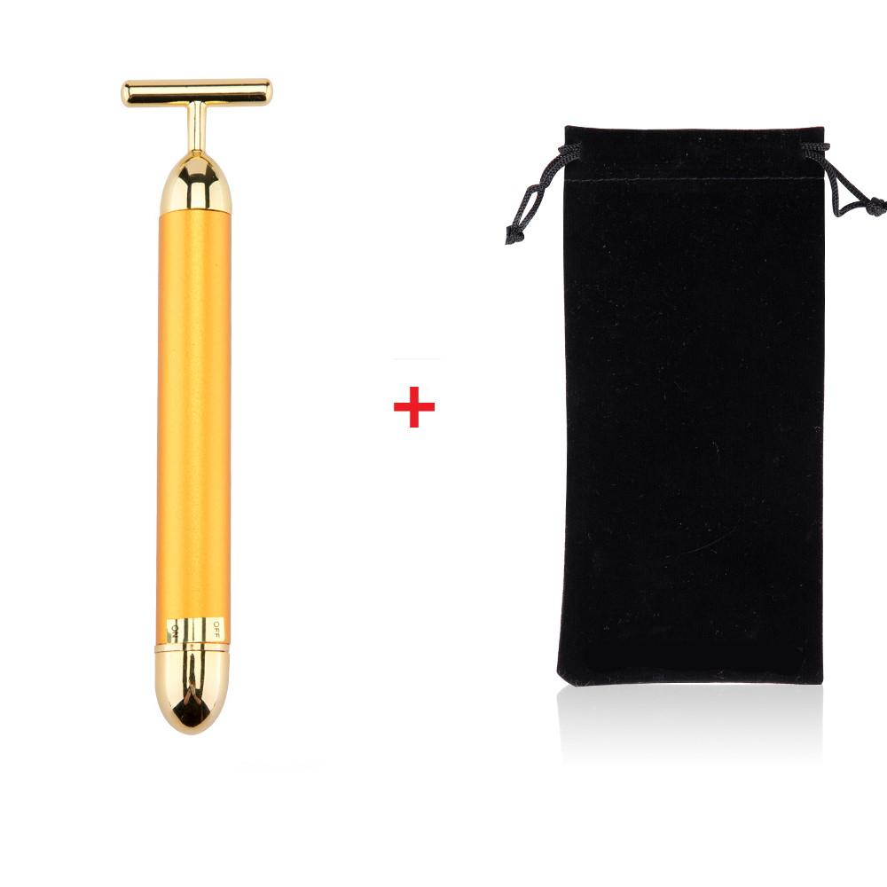 24k Gold Face Lift Bar Roller Vibration Slimming Massager Facial Stick Beauty Skin Care T-образный вибрационный инструмент с сумкой
24k Gold Face Lift Bar Roller Vibration Slimming Massager Facial Stick Beauty Skin Care T-образный вибрационный инструмент с сумкой