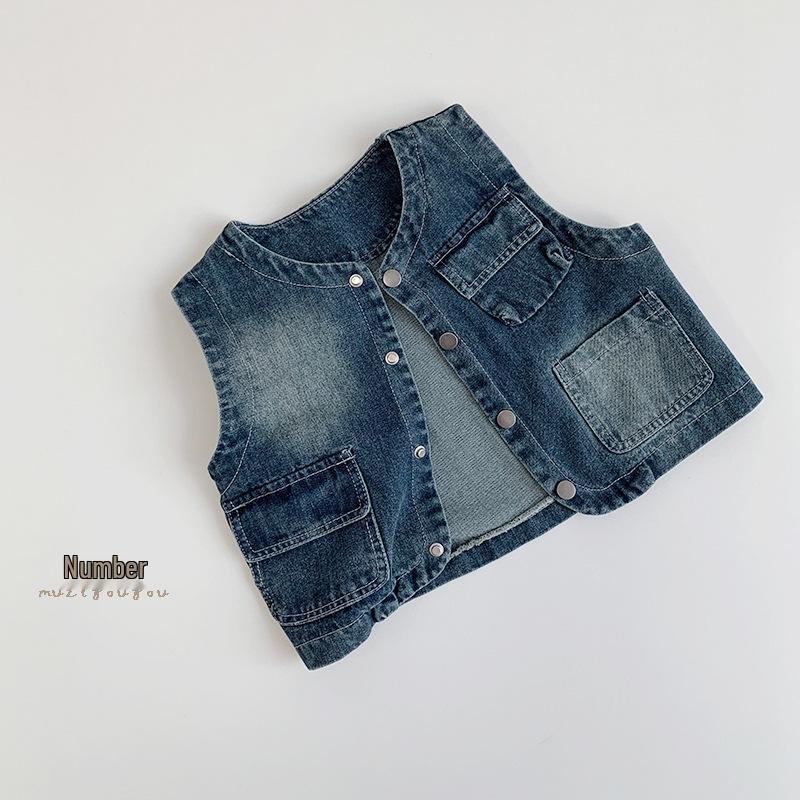 Children s Korean Retro Denim Vest - Casual Autumn Sleeveless Jacket for Boys & Girls 80 cm синий/серый
Children s Korean Retro Denim Vest - Casual Autumn Sleeveless Jacket for Boys & Girls 80 cm синий/серый